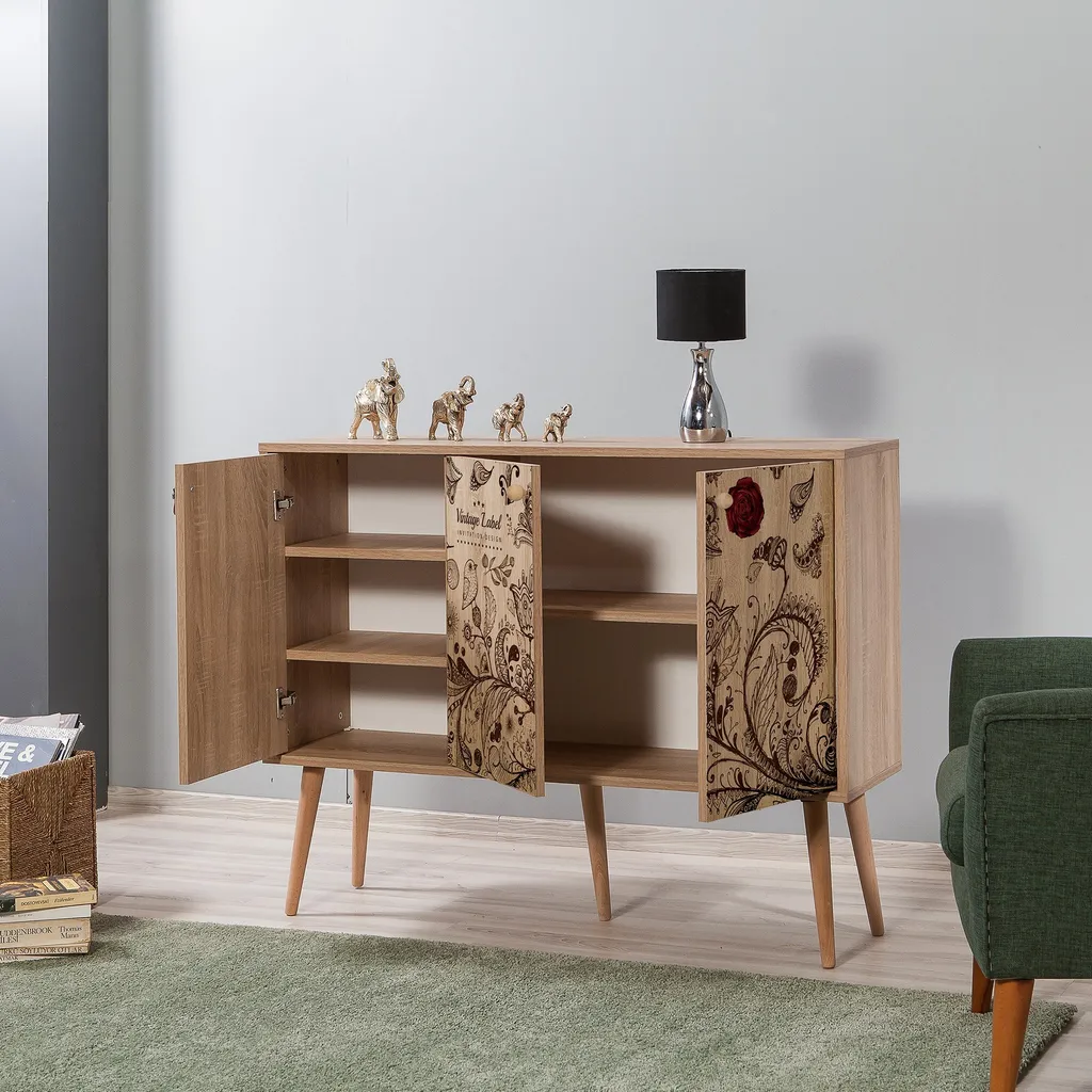 Console robuste anti-rayures bois Sonoma pour optimiser petit espace - 3