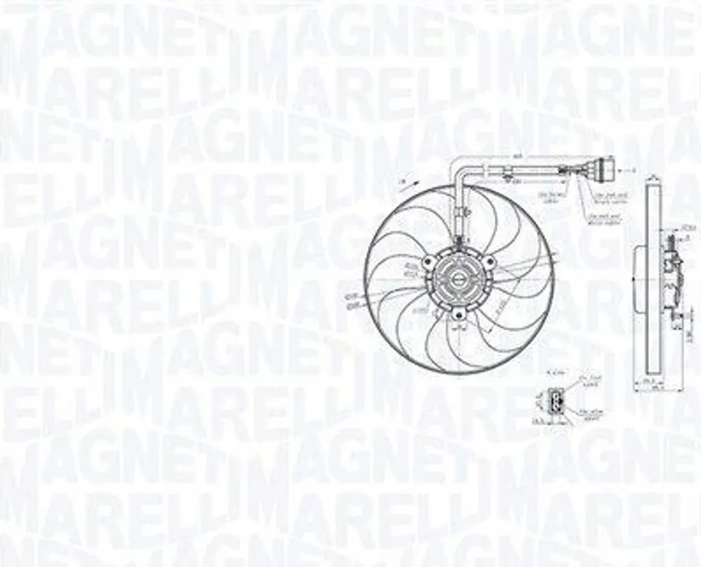 Ventilateur de Radiateur Magneti Marelli 069422847010 pour VW Golf IV