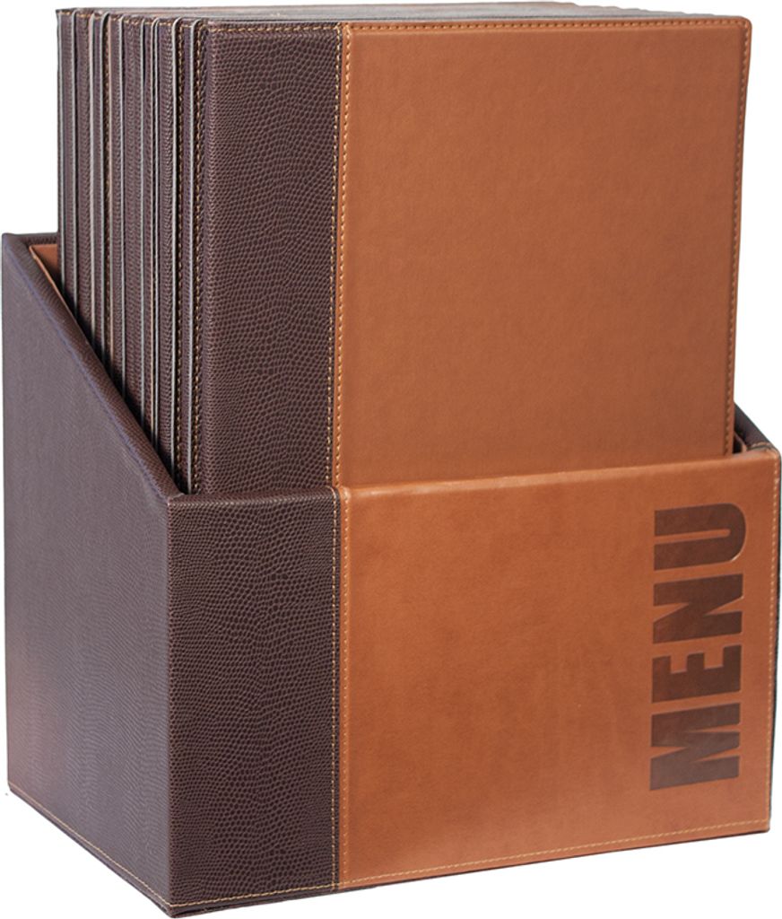 Securit MC-BOX-TRA4-LB, A4, Metall, Kunstleder (PU), Braun, Produktbild 