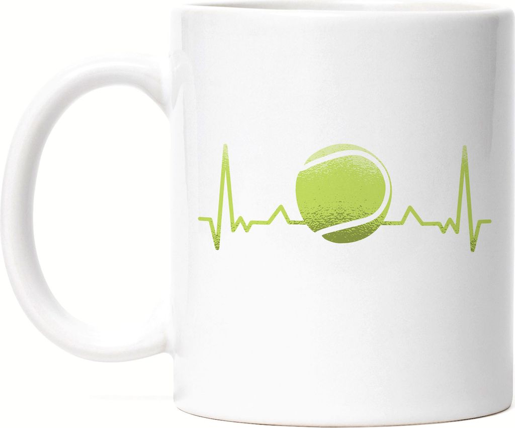 Tennisball Tasse Weiß Tennisschläger Spieler Spiel Spielball Sport Freizeit Hobbie Tennisplatz Tennis Schläger