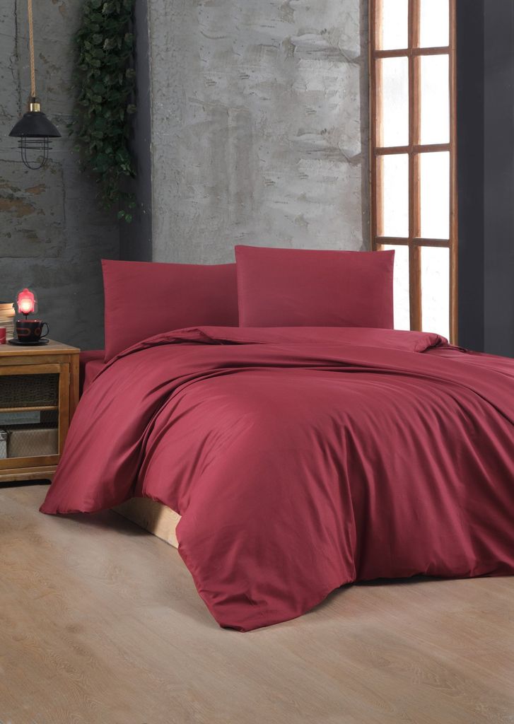 L'Essentiel Linge de Maison, Maroon, Bettwäsche-Set, Kastanienbraun, 100 % BAUMWOLLE RANFORCE, 260 x 220 cm