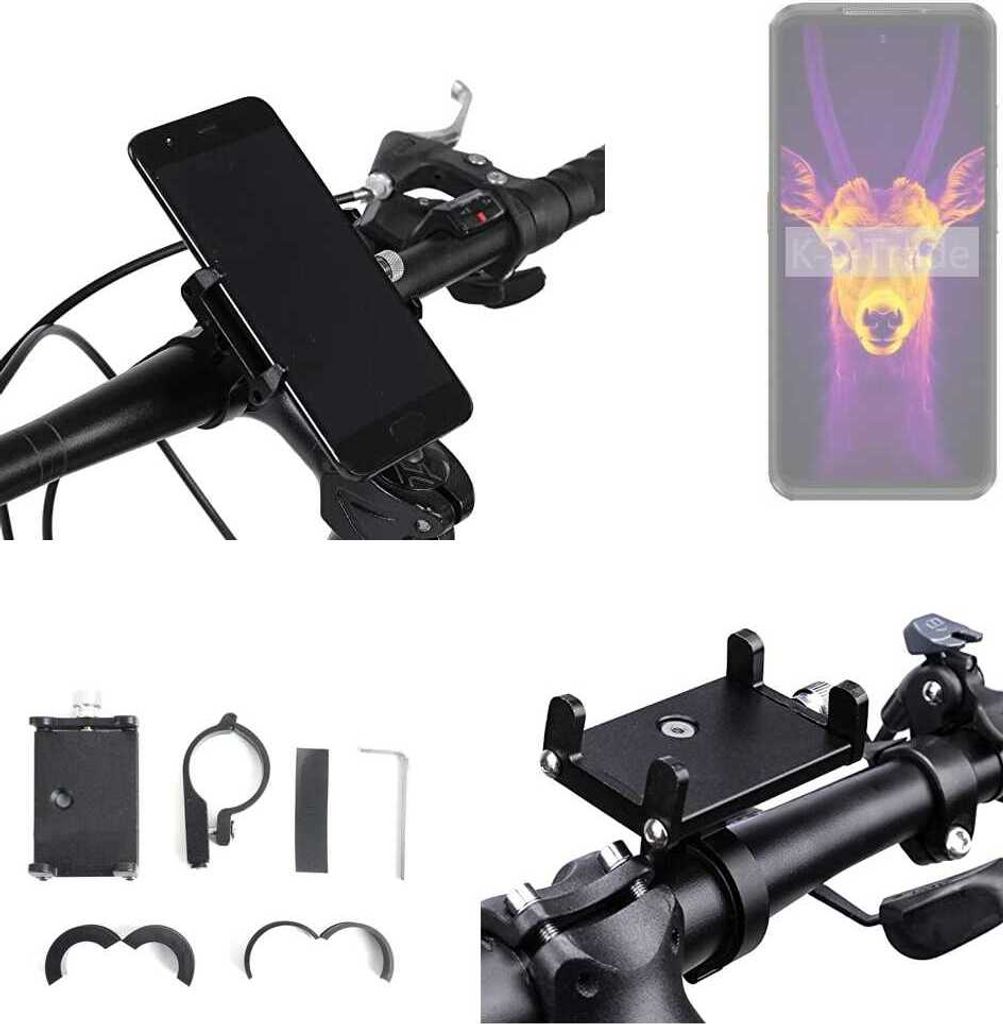 K-S-Trade Handyhalterung für das Fahrrad kompatibel mit Ulefone Armor 25T Halter Lenkstange Fahrradhalterung Motorrad Bike Mount Befestigung