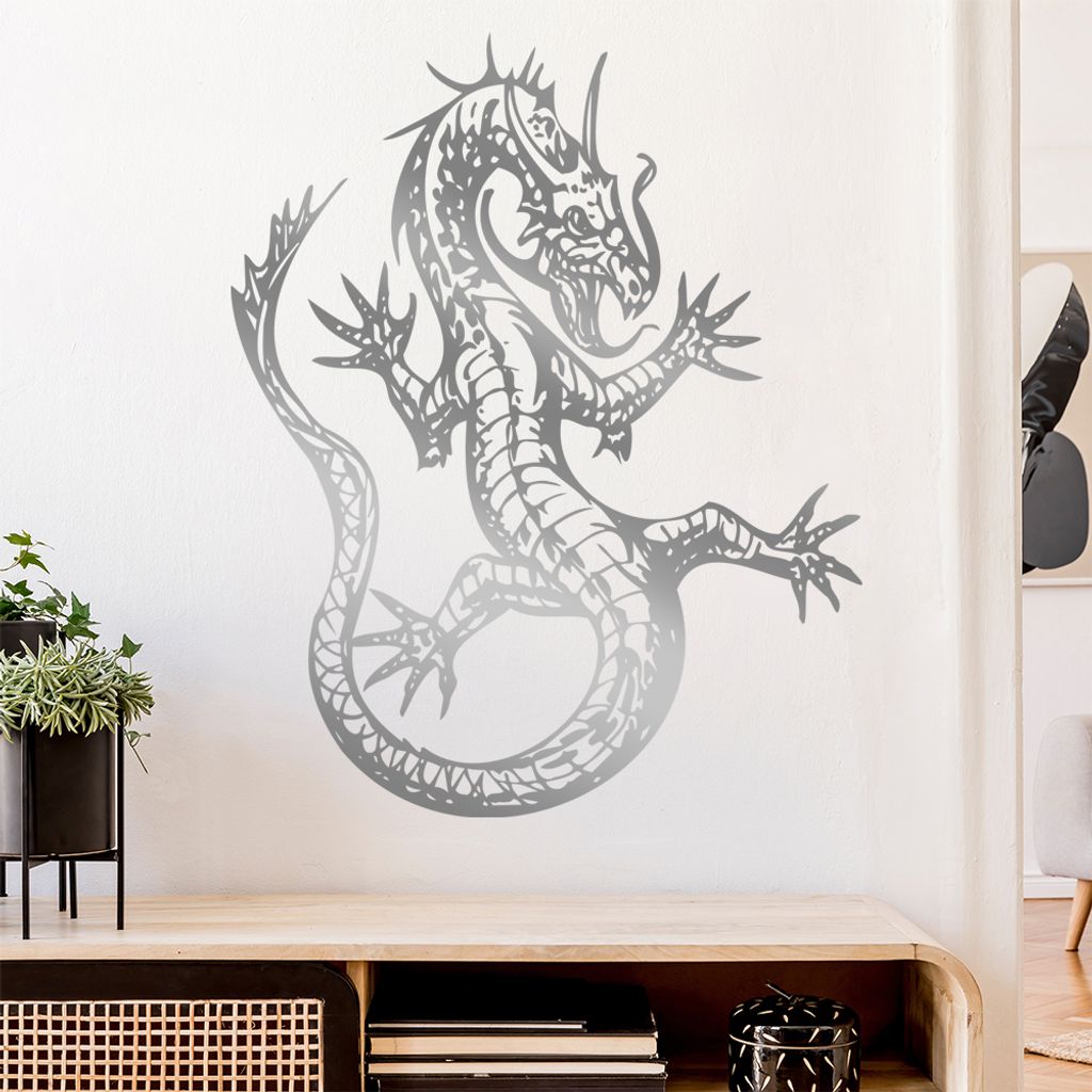 China Drachen Wandtattoo in 6 Größen - Wandaufkleber Wall Sticker - Dekoration, Küche, Wohnzimmer, Schlafzimmer, Badezimmer