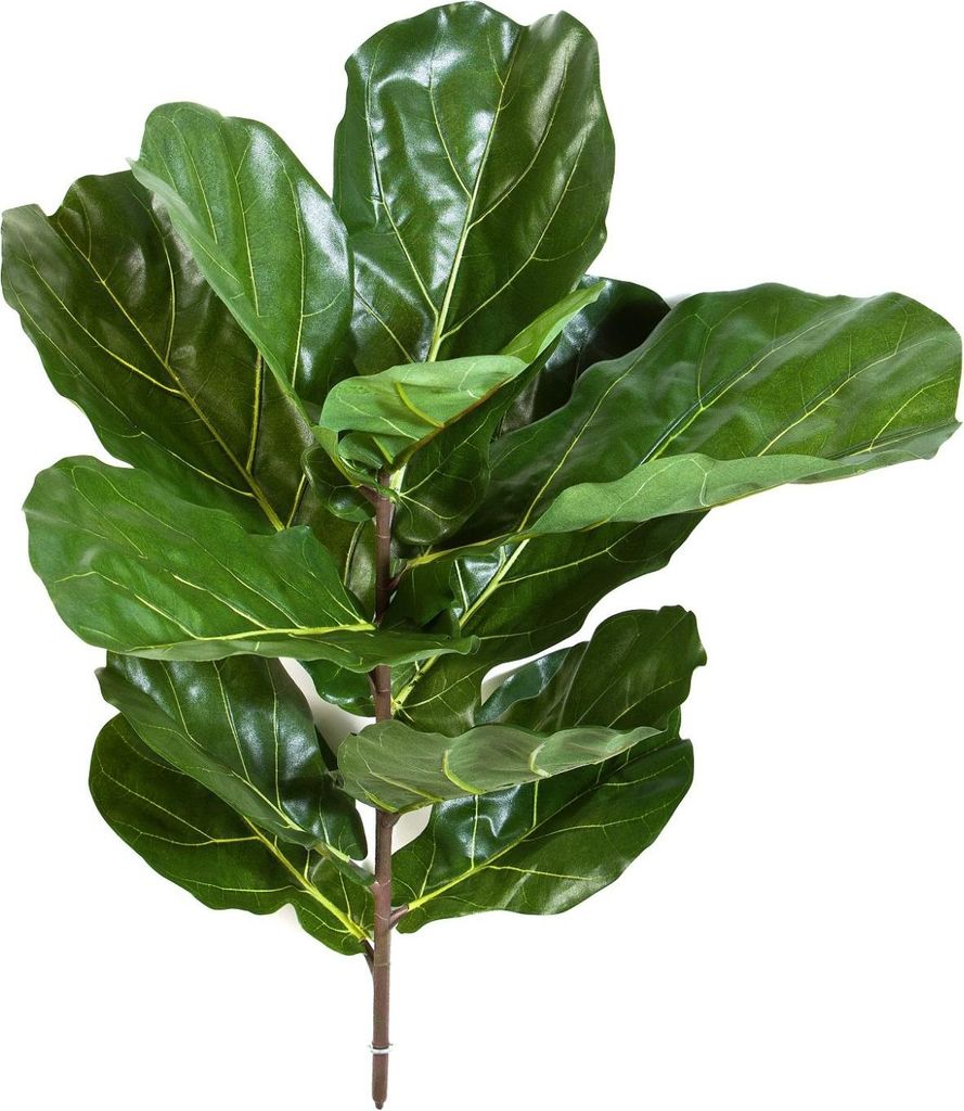 artplants.de Künstlicher Ficus Lyrata ATIKA auf Steckstab, grün, 75cm - Grünpflanze künstlich