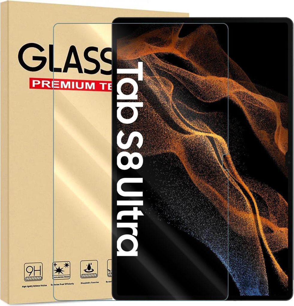 Panzer Folie für Samsung Galaxy Tab S8 Ultra Echt Glas Produktbild 