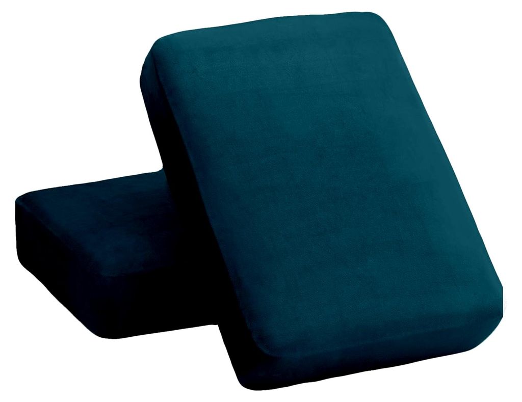 Stretch-Samt Sofa-Sitzkissenbezüge, Sitzkissenschutz, Ersatzbezüge für individuelle Kissen mit elastischem Stoff (2 Stück/Groß, Teal)