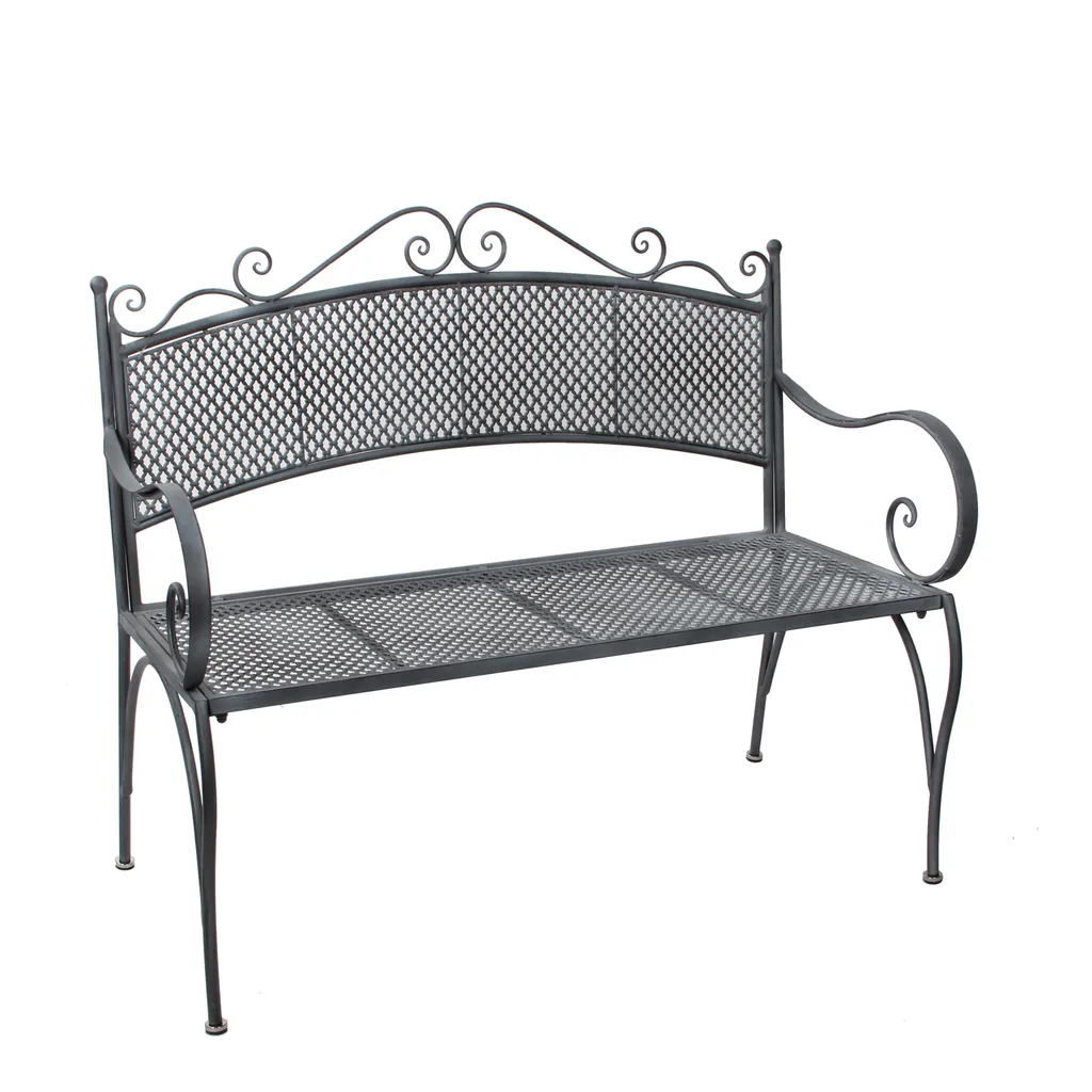 Banc Extérieur Résistant Intempéries Fer Gris Provence 107cm
