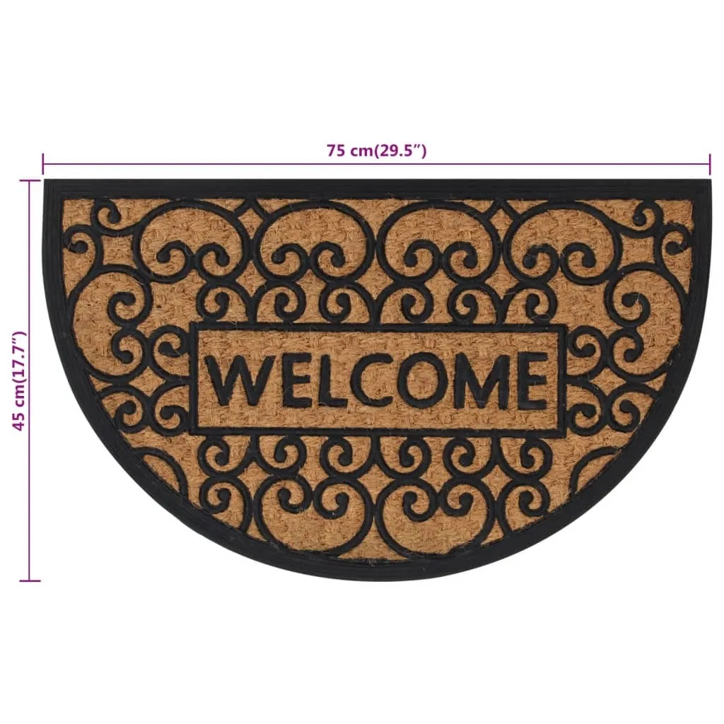 Tapis d'entrée demi-lune 45x75cm coco et caoutchouc pour extérieur - 7