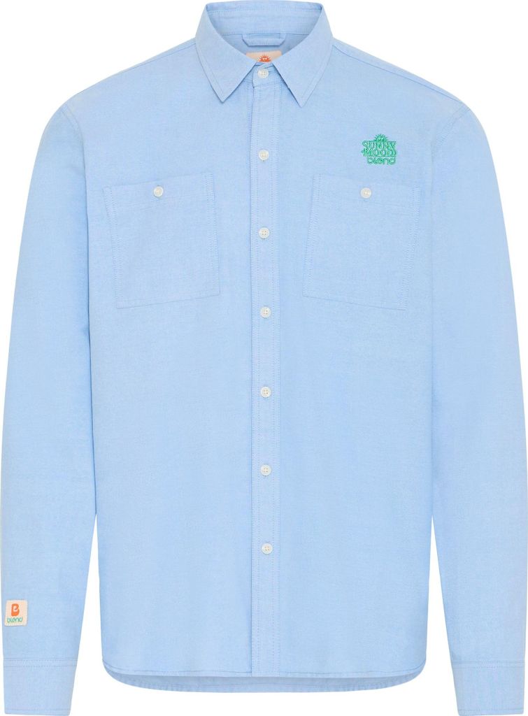BLEND Langarmshirt mit Knopfleiste Stickerei und Brusttaschen Größe: S