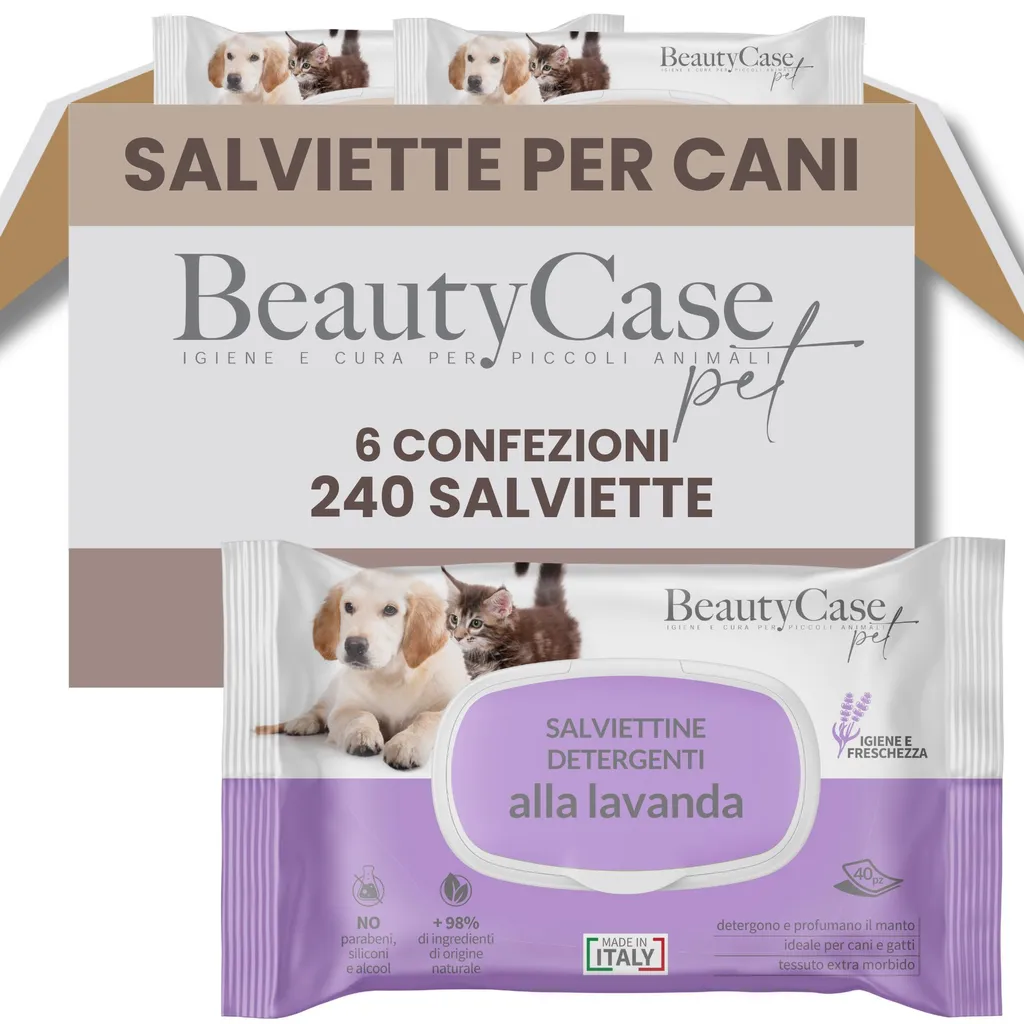 240 Salviette Animali Lavanda: Pulito Facile per Cani e Gatti