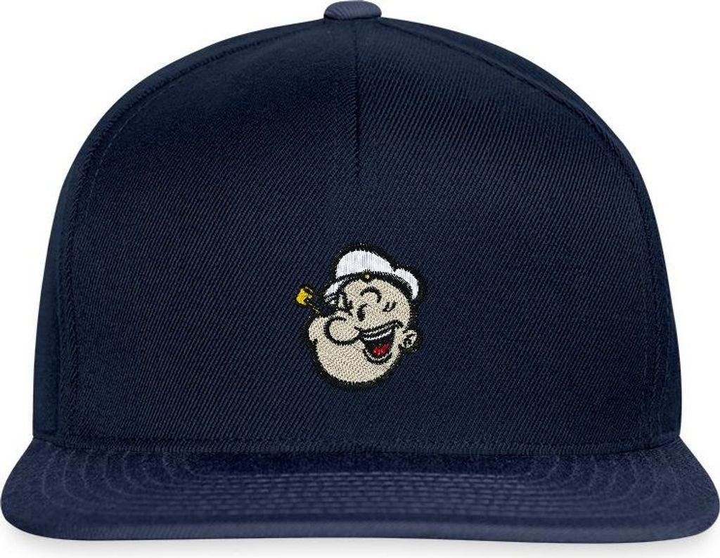 Spreadshirt Popeye Als Stickmotiv Snapback Cap, One size, Navy/Navy