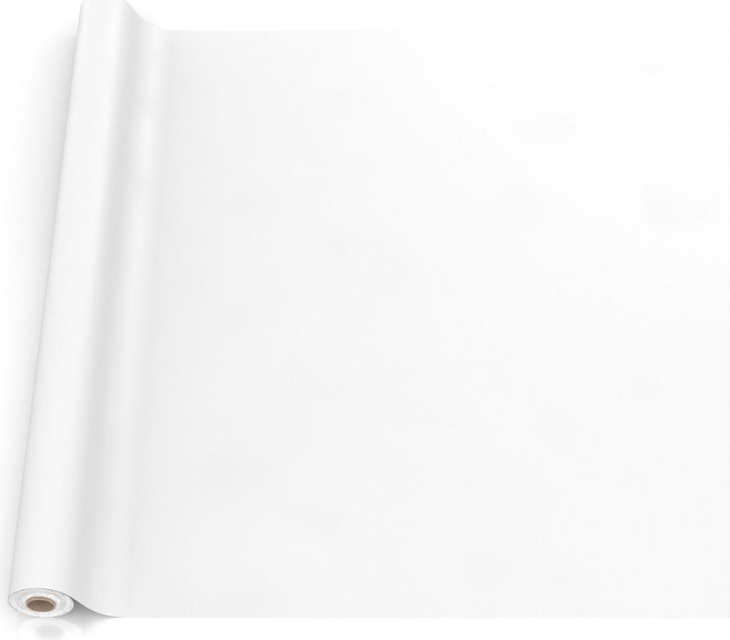 Tischdecke Textil-Optik UNI Weiß 500x140cm Schnittkante Wachstuch abwaschbar