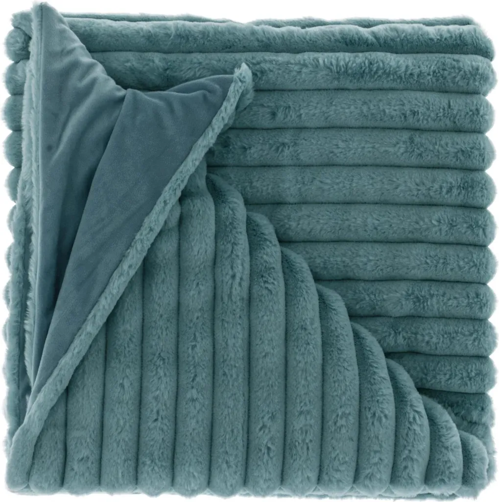 Unique Living Plaid Peppe 150x200 Blu Minerale: Soffice Coperta Divano