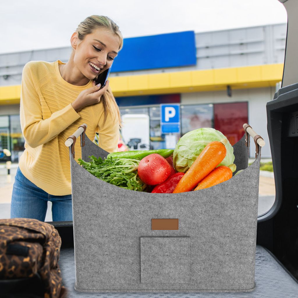 XMTECH 2 kusy plstené tašky na palivové drevo kôš na drevo Obrázok produktu 9