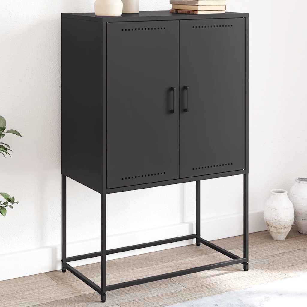 vidaXL Highboard Schwarz 68,5x38,5x107 cm Stahl Produktbild 