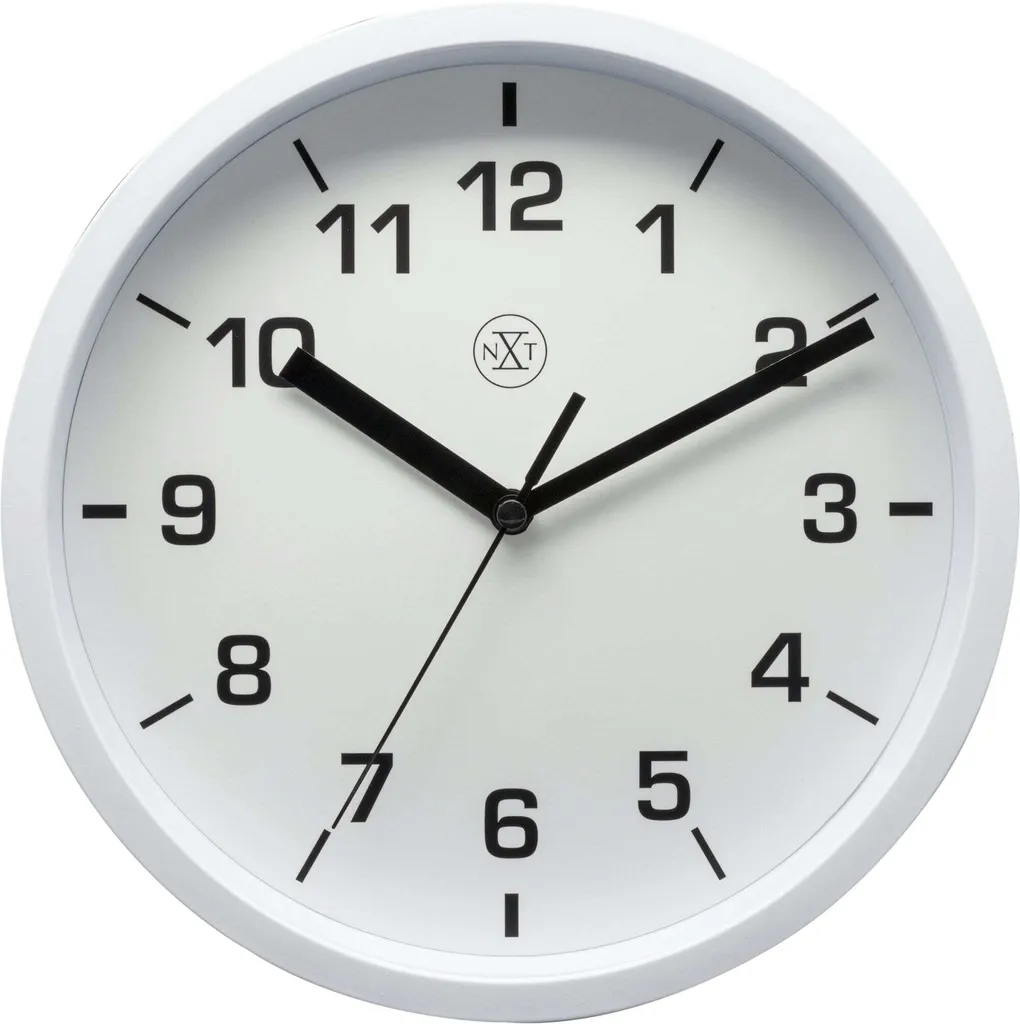 Horloge Murale Ronde 20cm nXt 7321WI Blanche pour Cuisine et Bureau