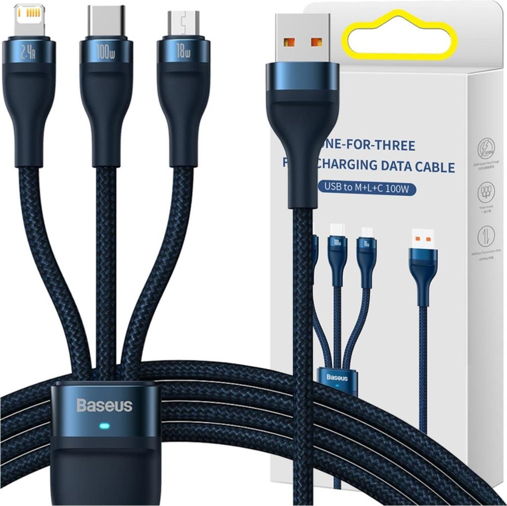 Baseus CASS030003 Cavo USB 1,2 m USB A USB C/Micro Immagine del prodotto 
