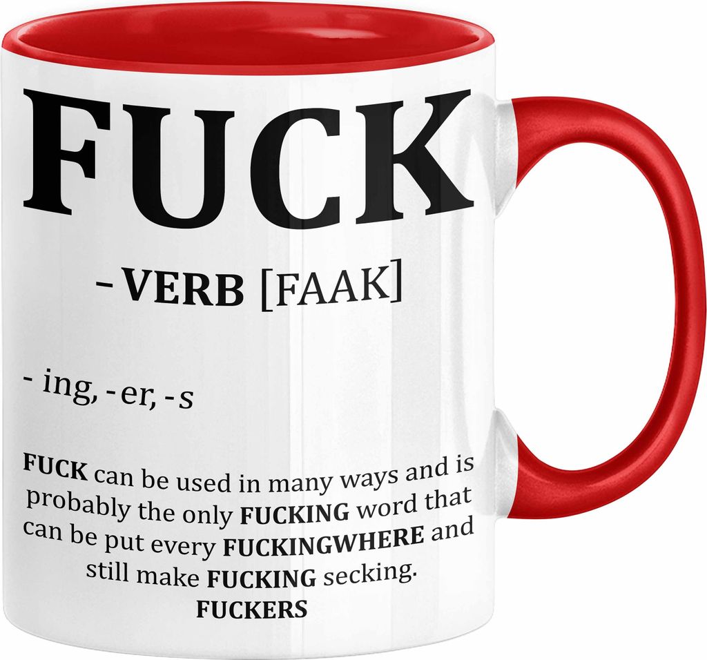 F*** Tasse Geschenk Schimpfwort 18+ Geschenkidee Männer Frauen Arbeitskollege Geschenkidee Kaffee-Becher (Rot)