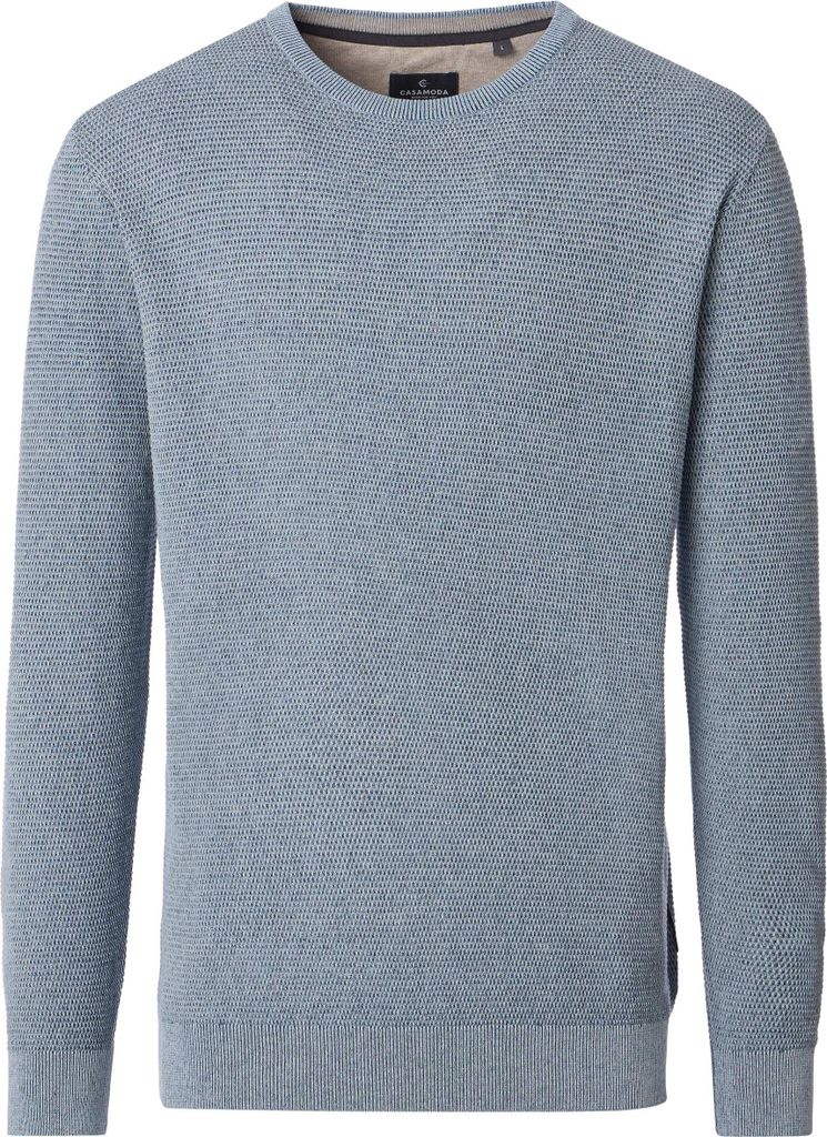 CASAMODA Herren Pullover Langarm Rundhals Baumwolle Hellblau XL