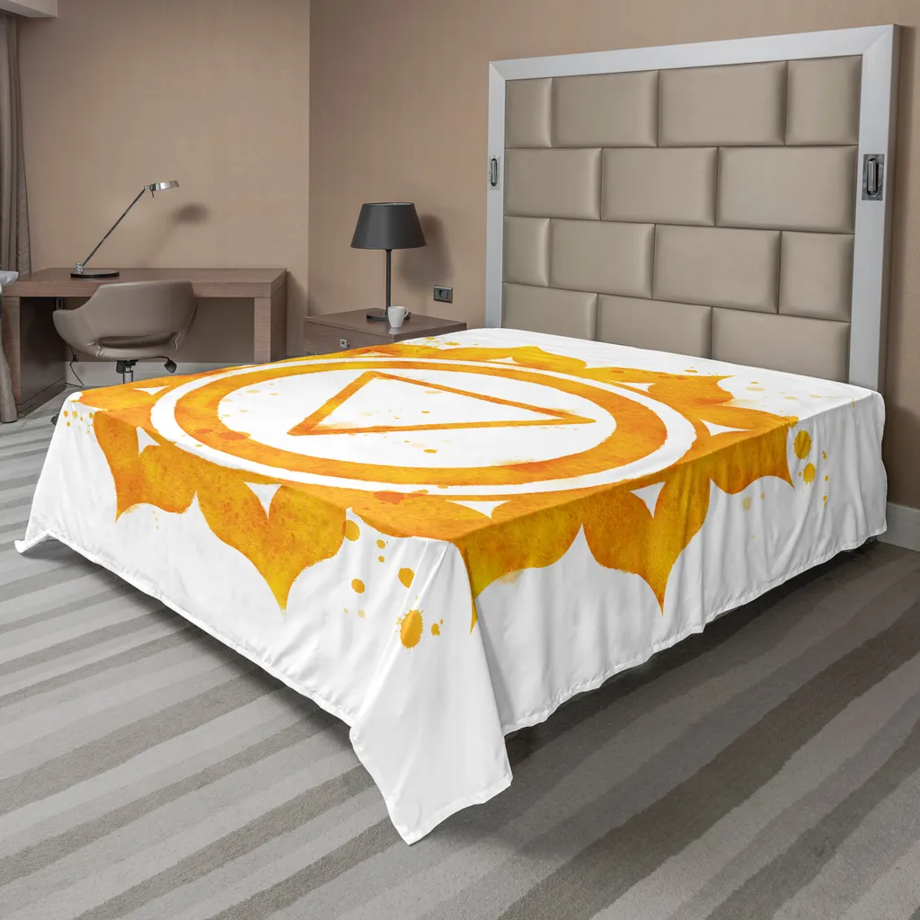 Drap plat Chakra Orange grand format 275x260 cm anti-plis et doux