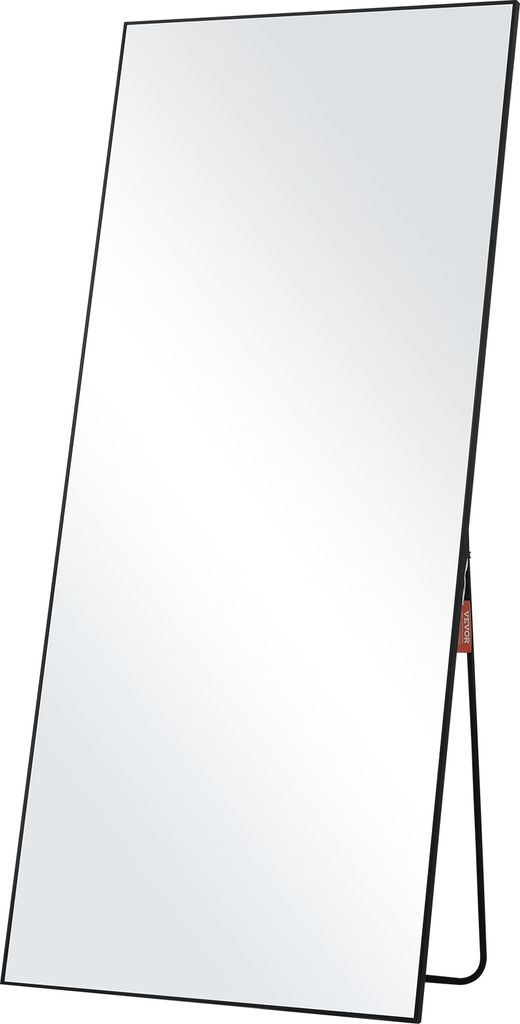 VEVOR Ganzkörperspiegel 180 x 78 cm Standspiegel aus gehärtetem Glas zum Aufhängen oder Anlehnen mit Ständer Rahmen aus Aluminiumlegierung, Gan...