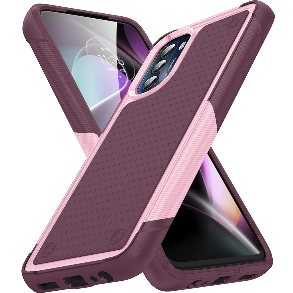 DOINK Custodia Motorola Moto G22, Silicone TPU Traslucido Sfumato Rosa, Con Paraurti Antiurto