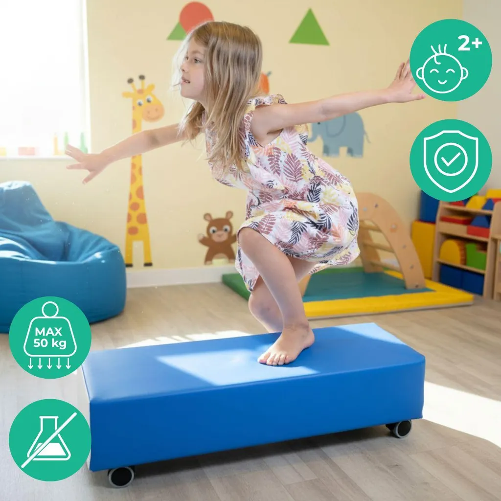 Rouler Soft Play Long Dady : Roues de toboggan Bleu pour module mousse