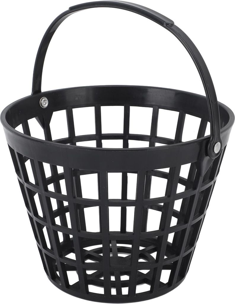 Schwarzer Golfballkorb, Nylon-Kunststoff-Golfballbehälterhalter mit Griff, Stadionzubehör für 25 Stück