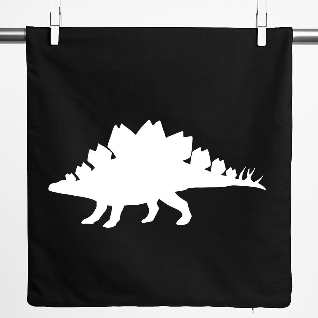 Huuraa Kissenbezug Stegosaurus Dinosaurier 40x40cm Black Baumwolle Dekokissenbezug Geschenkidee