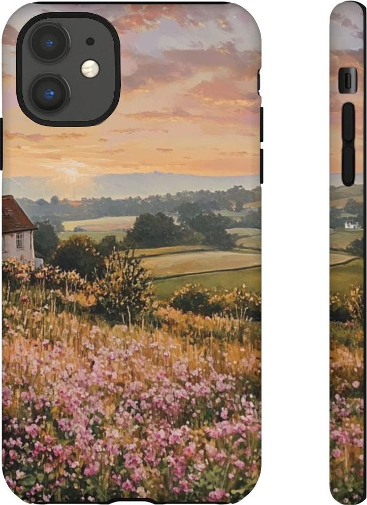 Ländliche Morgenidylle mit Häuschen – Hülle Kompatibel mit iPhone 11