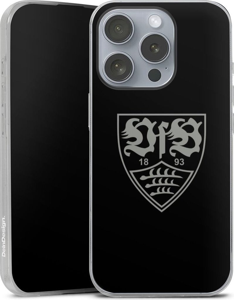 DeinDesign Slim Hülle für Apple iPhone 16 Pro Silikon Case Ultra Dünn Handyhülle Logo Offizielles Lizenzprodukt VfB Stuttgart