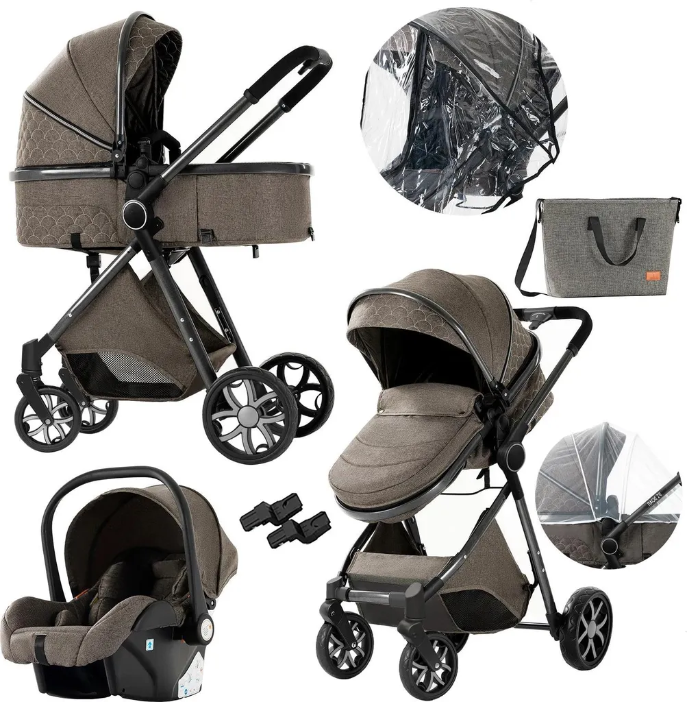 Poussette bébé système de voyage XV9-SCHOKOLADE design haut-plateau