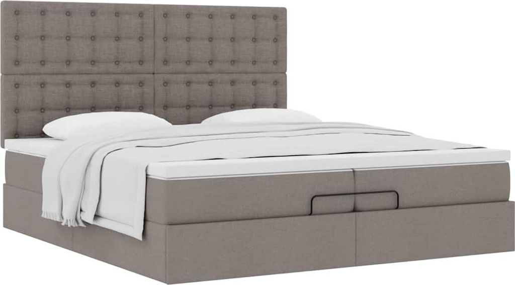 Maison Exclusive - Ottoman-Bett mit Matratzen Taupe 200x200 cm Stoff