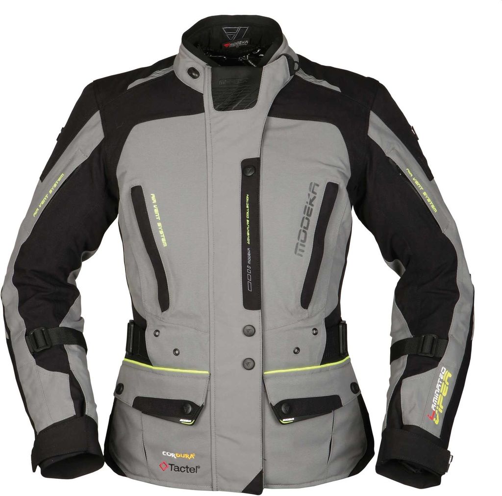 Modeka Viper LT Damen Motorrad Textiljacke Farbe: Grau/Schwarz, Grösse: 38