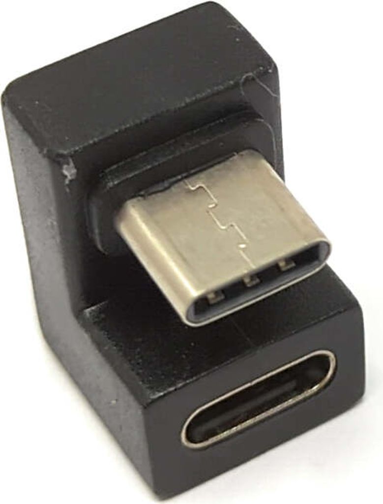 USB 3.1 Adapter Typ C Stecker zu Buchse U Turn 180° Winkel Kabel in Schwarz