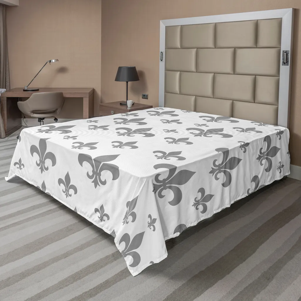 Lenzuolo Decorativo Giglio ABAKUHAUS Grigio 244x205 | Chic Retrò