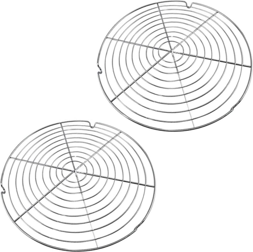 2er-Pack runde Kuchenroste (30,5 cm), rostfreier Metall-Kuchenkühler, Kuchenrost für gleichmäßiges und schnelles Abkühlen, Gebäck leicht zu e...
