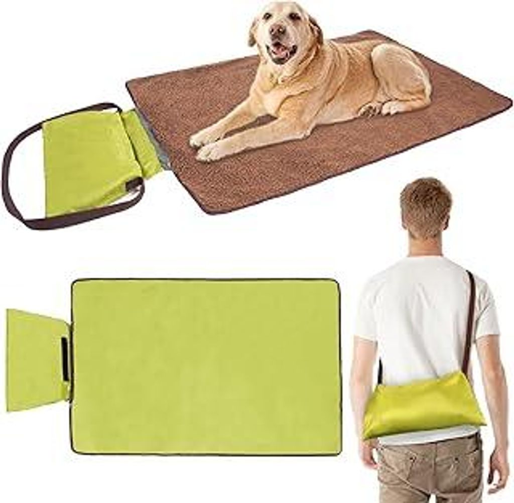 Faltbare wasserdichte Haustier Decke, 100 x 70cm Camping Decke Hund Katze Mat Wärmende Hundedecke mit Tasche Hundebett Hundematte Hundedecken für...