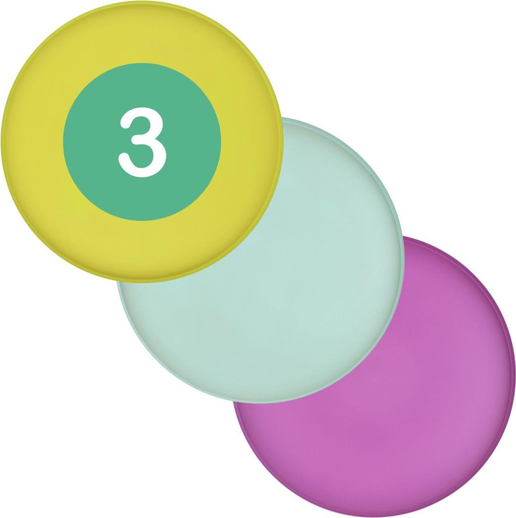 Marrakesch 3er Set Tablett Serviertablett rund 25 cm groß Regenbogen Stil Bunt | Servierteller als Dekorative Tischdeko für Küche und Schlafzimm...