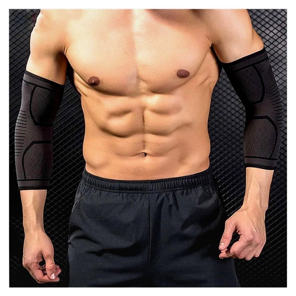 2 Stück Sport-Ellbogenbandagen Unterstützung Armmanschetten Pads Strap Arthritis Schutz Bandage Wrap Band Gym Gestrickte Ellenbogenschützer für...