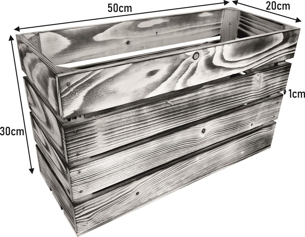 4er Set Weiß Holzkisten 50 x 20 x 30 cm massive Weinkisten in vielen Farben zur Auswahl Holz Kisten Obstkisten Apfelkisten, holzregal.