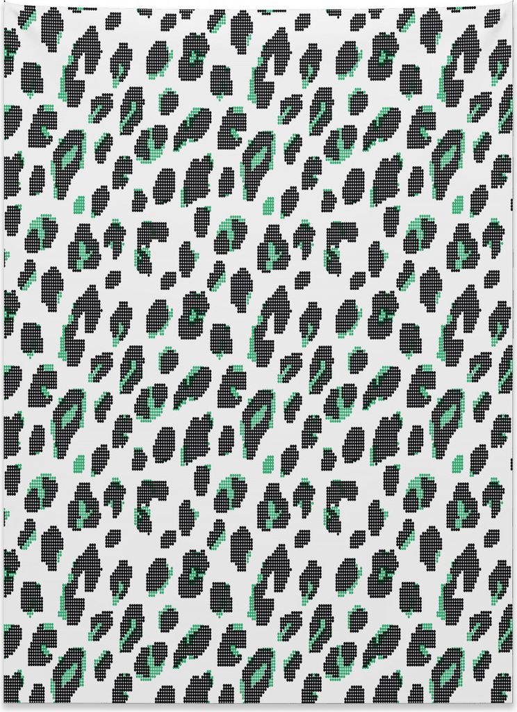 Abakuhaus Abstrakt Wandteppich, Bicolored Dots Muster aus Weiches Mikrofaser Stoff Kein Verblassen Klare Farben Waschbar, 110 x 150 cm, Farngrün W...