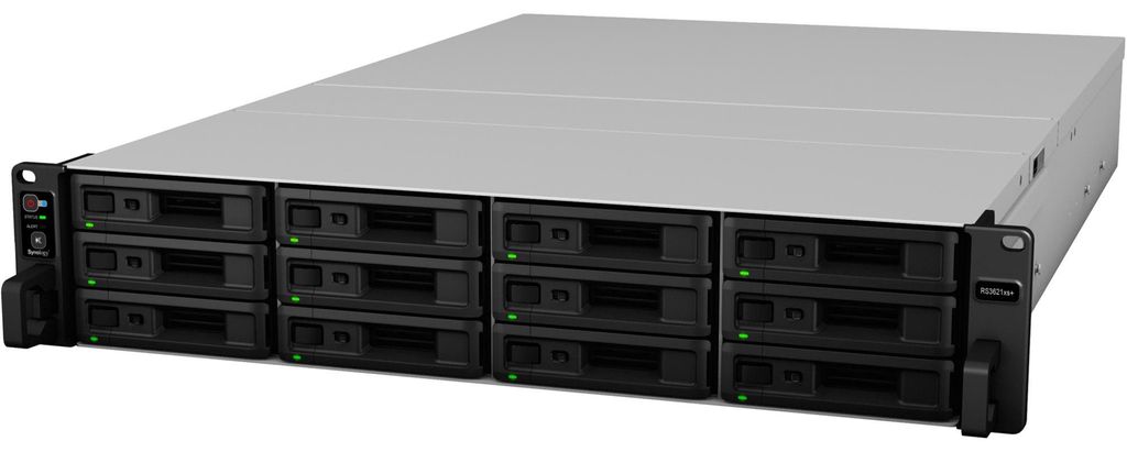 Synology RackStation RS3621xs+ - NAS-Server - 12 Schächte - Rack - einbaufähig - SATA 6Gb/s - RAID RAID 0, 1, 5, 6, 10, JBOD, 5 Hot Spare, 6 Hot ...