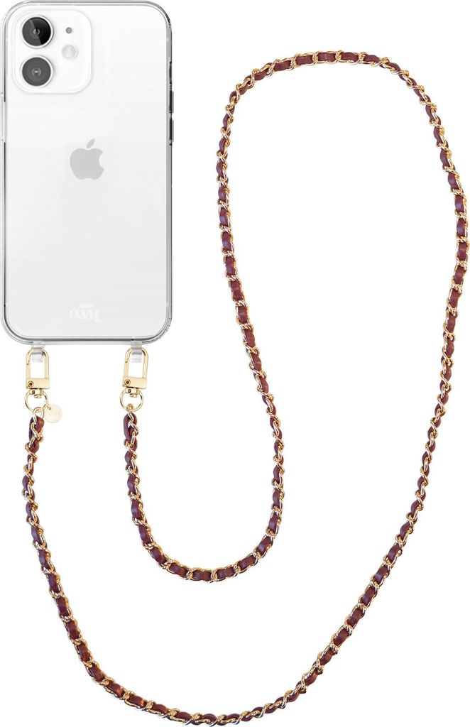 iPhone 11 - Classic Chain - Burgundy (long) Transparant Cord Case