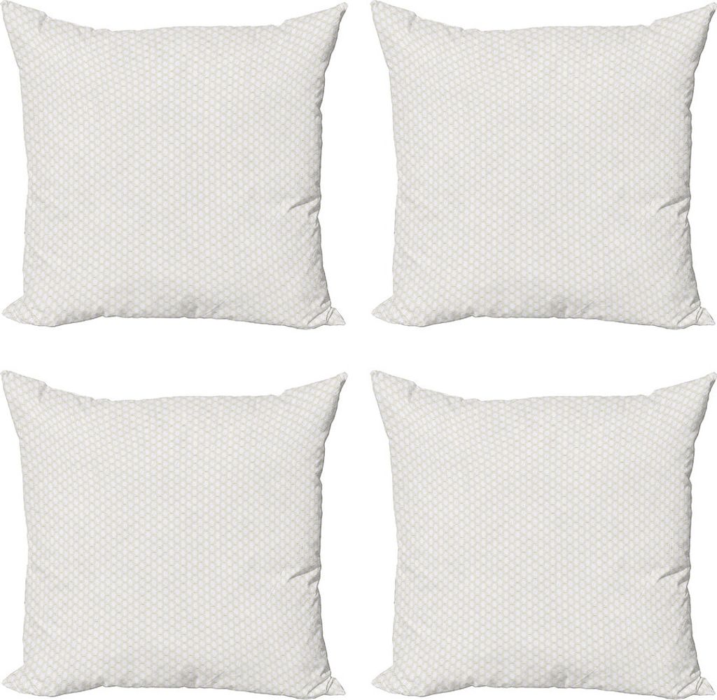 ABAKUHAUS Geometrisch Kissenbezug Set (4 Stück), Hexagone in Erdige Farbtöne, Moderner Doppelseitiger Digitaldruck, 45 cm x 45 cm, Pale Khaki und...