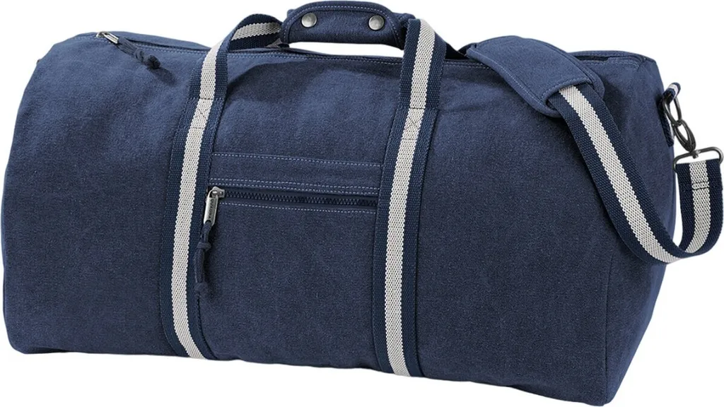 Sac de voyage en toile robuste Quadra style rétro chic Bleu Marine
