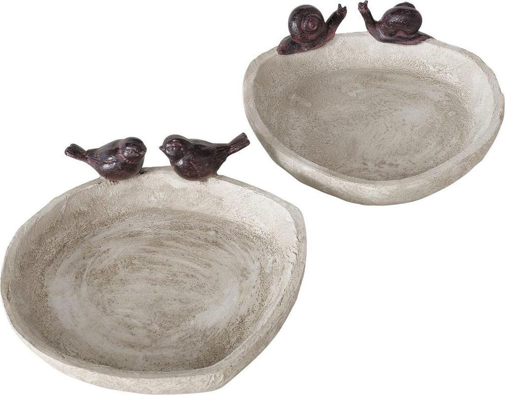 Boltze Home Vogelbad Gartenaccessoire Lubin braun Ø21xH6cm dekorativ