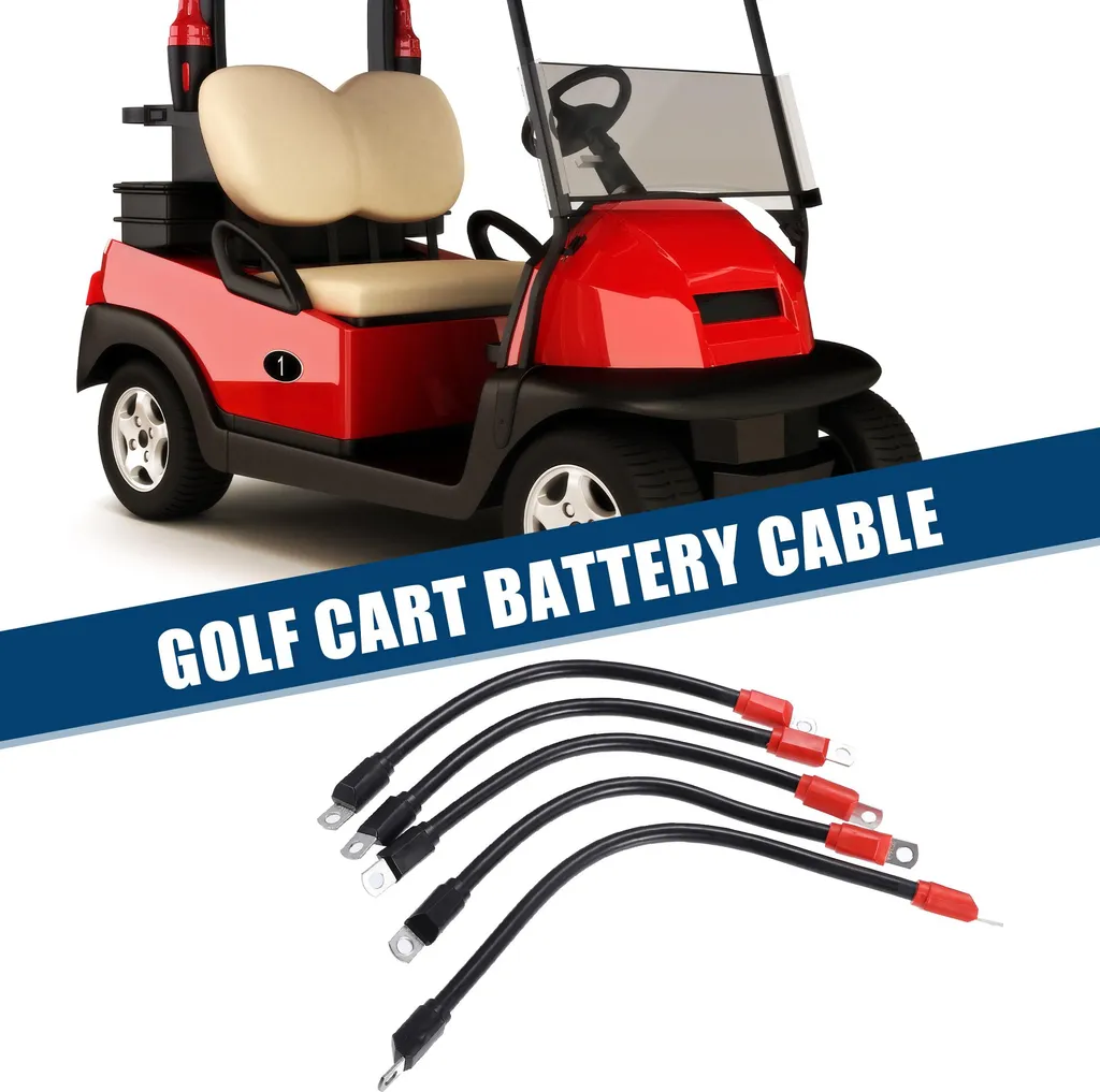 5 Câbles de Batterie pour Voiturette de Golf Club Car Ezgo Noir Rouge