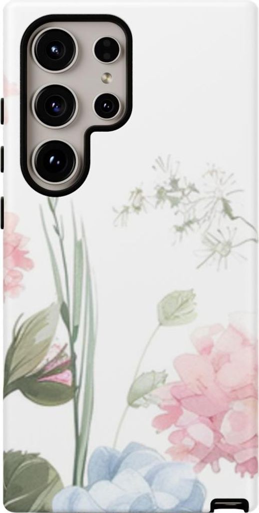 Aquarell-Hortensien in Blau und Rosa – Hülle Kompatibel mit Galaxy S24 Ultra