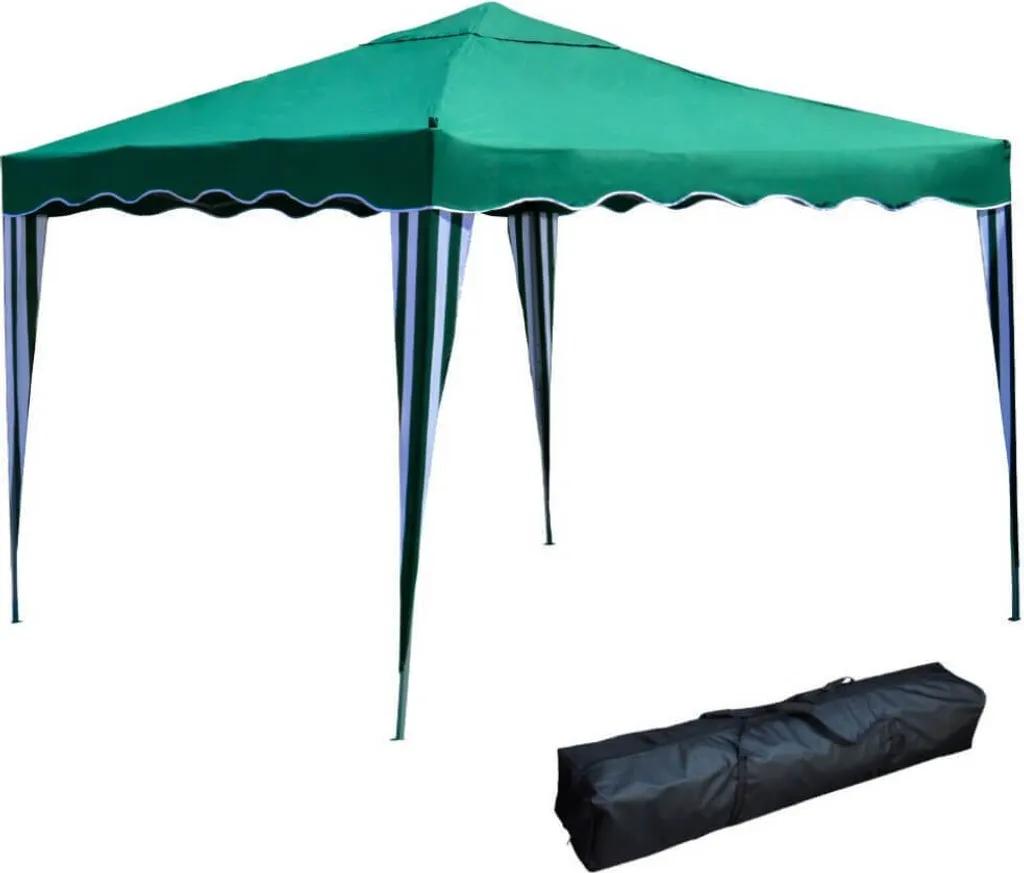 Tonnelle de jardin pliante 3x3m Amber vert foncé avec cadre acier